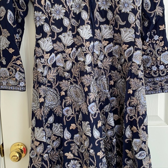 Heavy embroidered gown. Navy blue. Brand new. - Picture 3 of 14